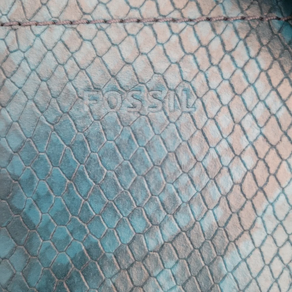 Fossil Suede and Leather Lagoon‎ Blue Carmen Tote Shopper Purse Bag